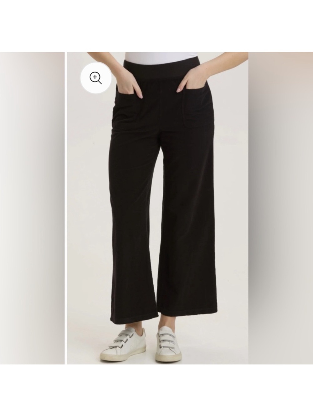 Wearables Woman’s Black Super Soft Micro Cord Pull on Wide Leg Jolene Pant smal